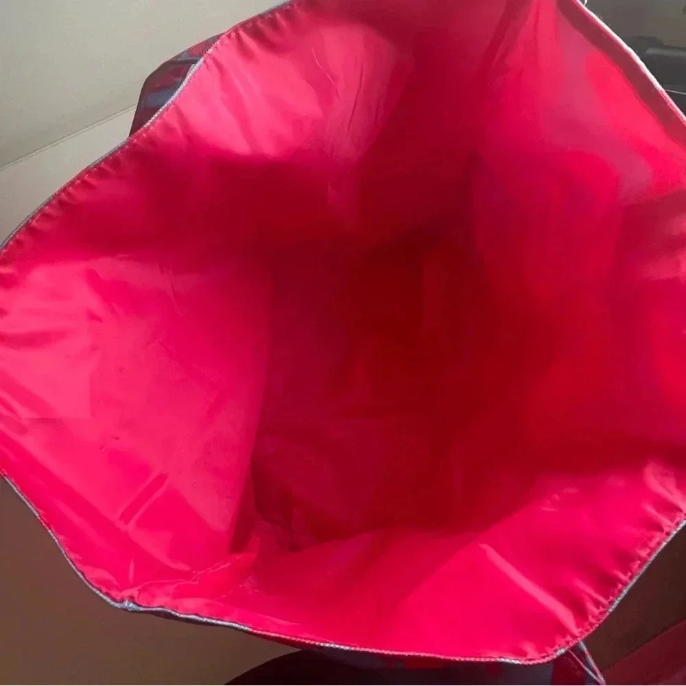 Lily Pulitzer x Estee Lauder Pink Blue Ocean Theme Canvas Beach Tote - Picture 5 of 7